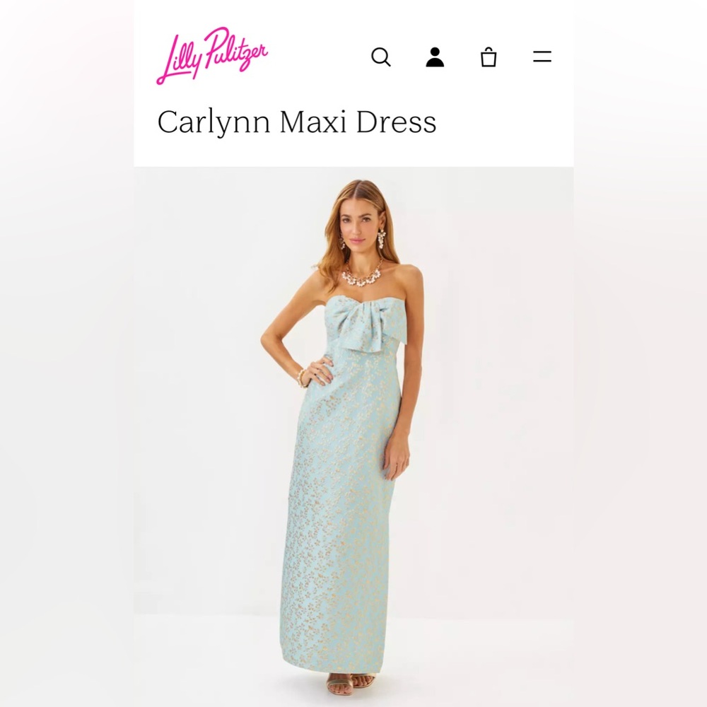 Lilly Pulitzer Carlynn Maxi Ditsy Daisy Brocade Dress
